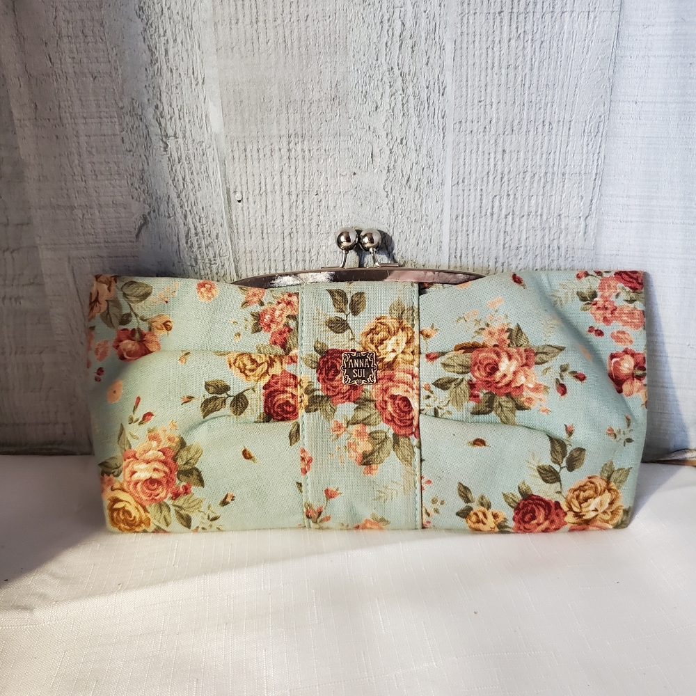Anna Sui Floral Clutch in Blue and Pink